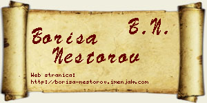Boriša Nestorov vizit kartica